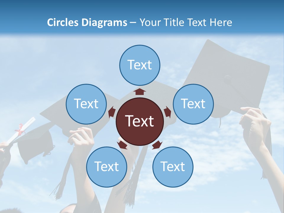 A Group Of People In Graduation Caps And Gowns PowerPoint Template