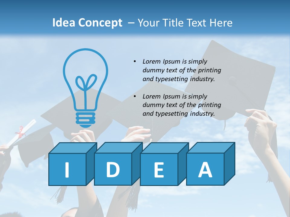 A Group Of People In Graduation Caps And Gowns PowerPoint Template