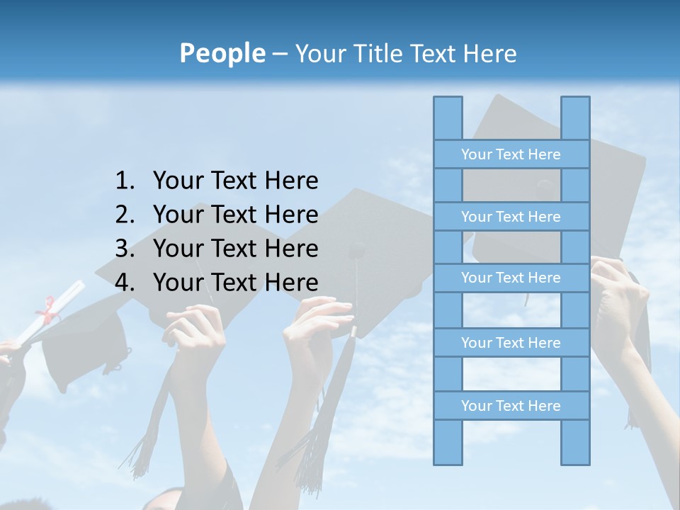 A Group Of People In Graduation Caps And Gowns PowerPoint Template