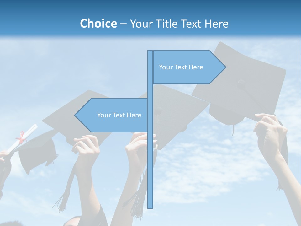 A Group Of People In Graduation Caps And Gowns PowerPoint Template