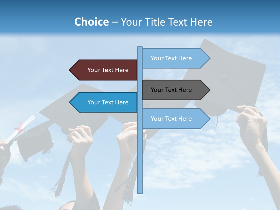 A Group Of People In Graduation Caps And Gowns PowerPoint Template