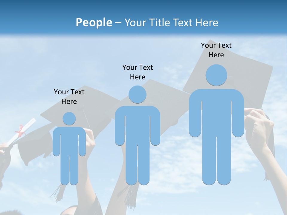 A Group Of People In Graduation Caps And Gowns PowerPoint Template