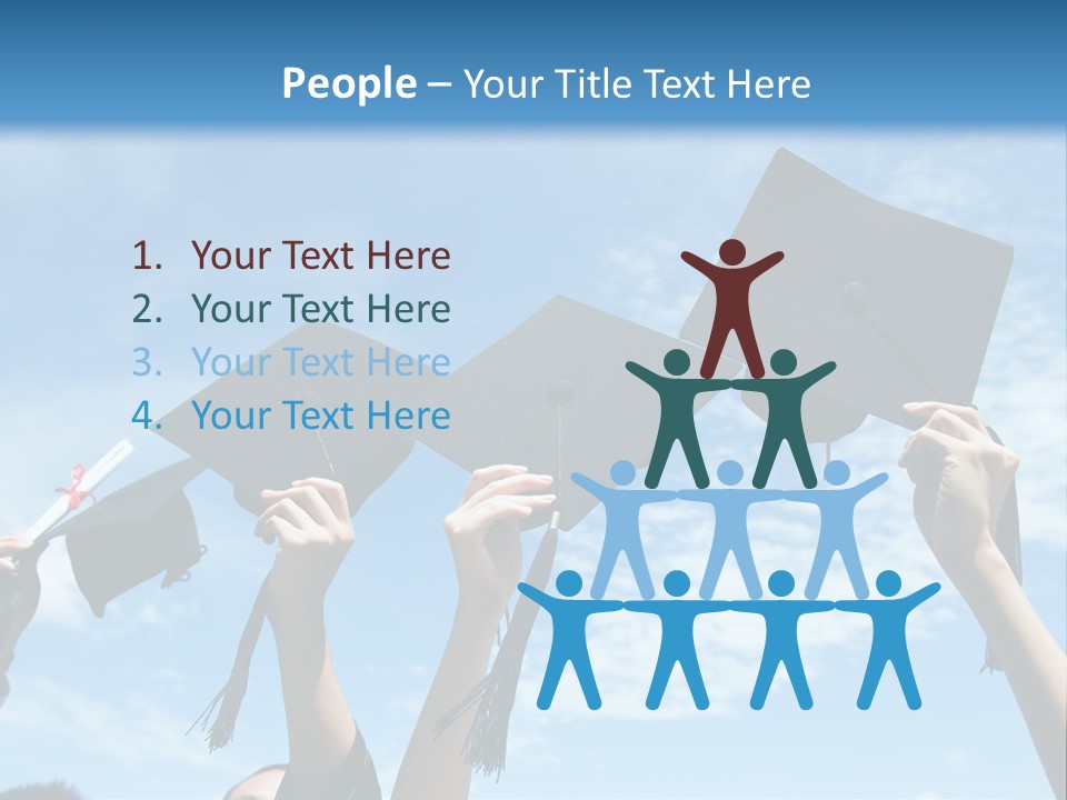 A Group Of People In Graduation Caps And Gowns PowerPoint Template