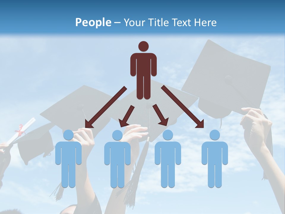 A Group Of People In Graduation Caps And Gowns PowerPoint Template