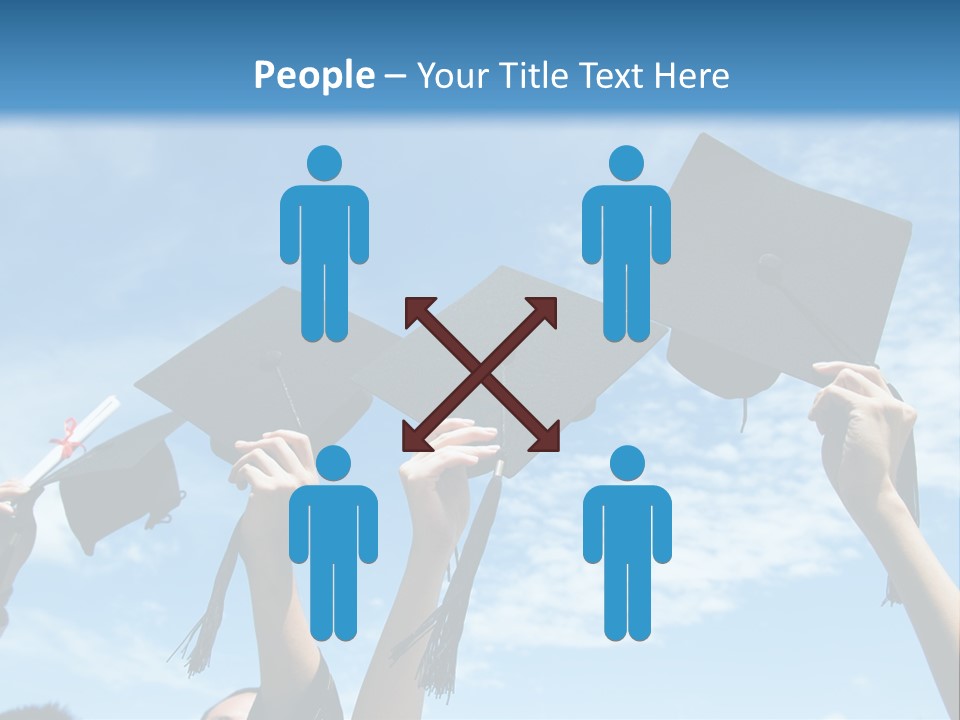 A Group Of People In Graduation Caps And Gowns PowerPoint Template