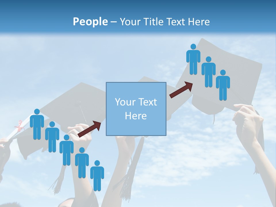 A Group Of People In Graduation Caps And Gowns PowerPoint Template