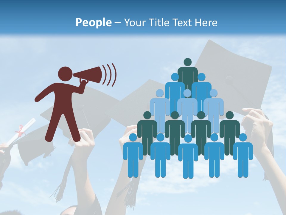 A Group Of People In Graduation Caps And Gowns PowerPoint Template