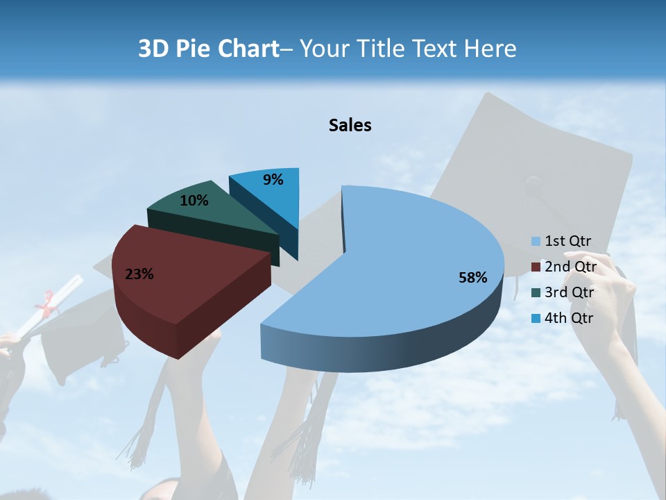 A Group Of People In Graduation Caps And Gowns PowerPoint Template