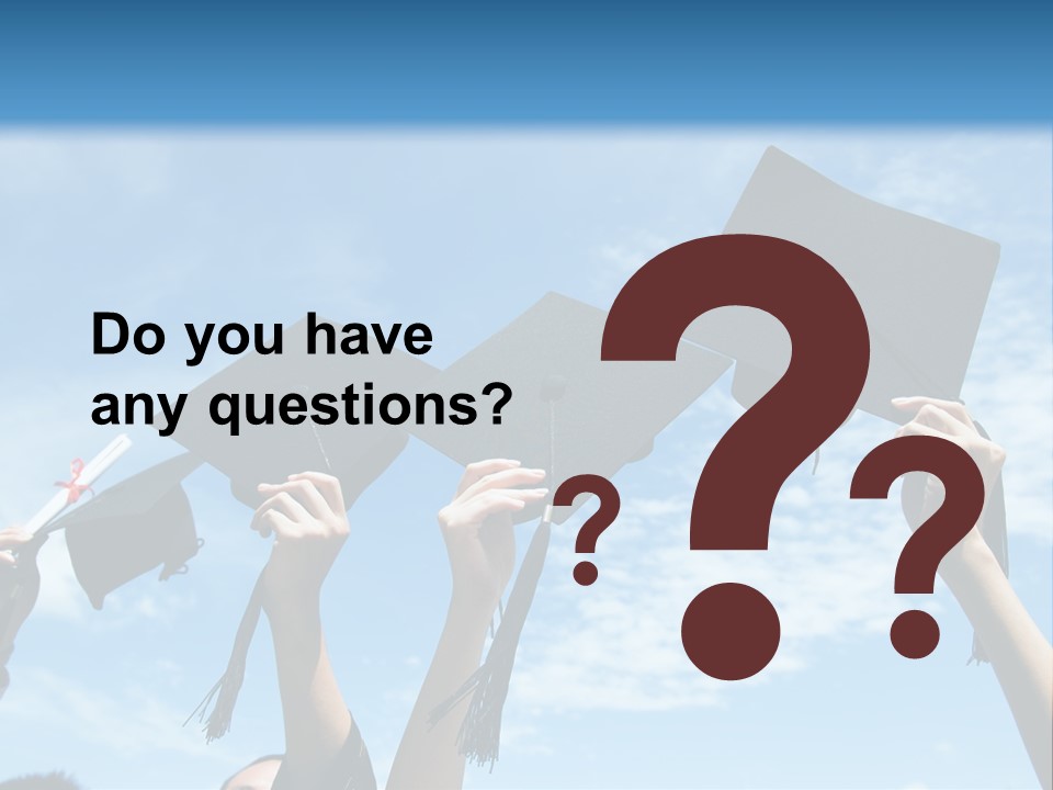 A Group Of People In Graduation Caps And Gowns PowerPoint Template