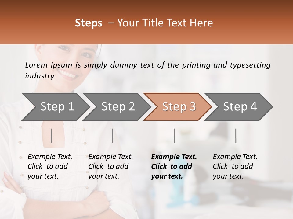 A Woman Standing In A Room With Her Arms Crossed PowerPoint Template