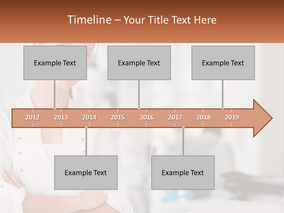A Woman Standing In A Room With Her Arms Crossed PowerPoint Template