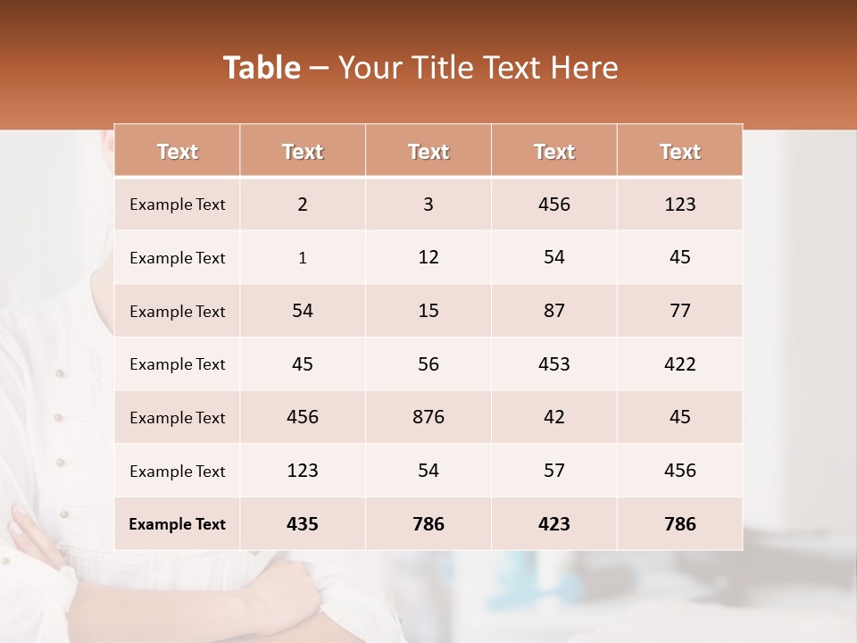 A Woman Standing In A Room With Her Arms Crossed PowerPoint Template