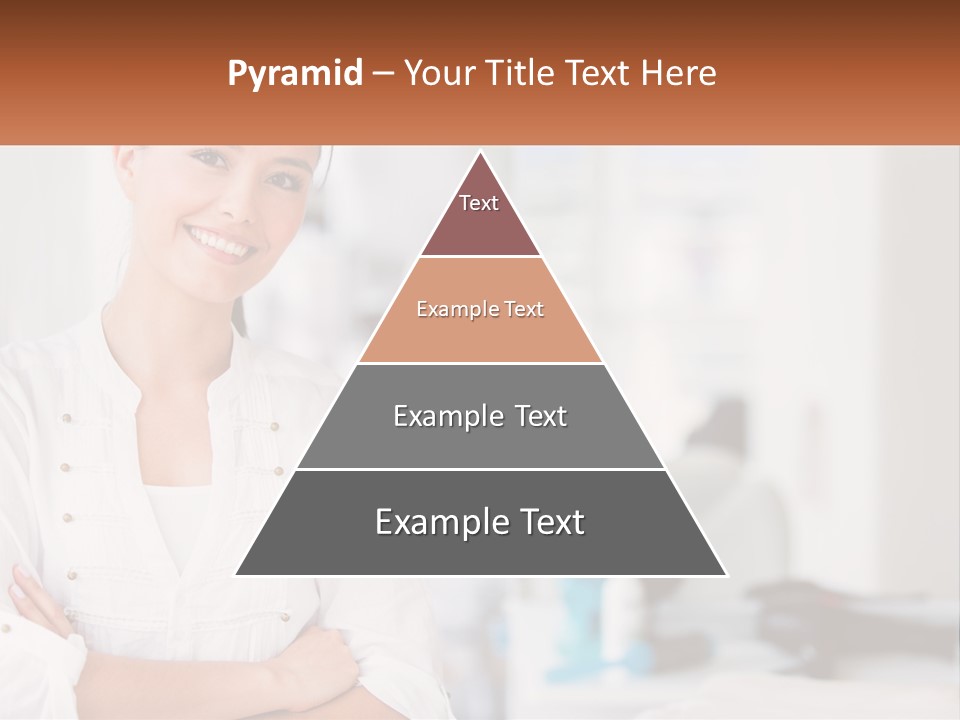 A Woman Standing In A Room With Her Arms Crossed PowerPoint Template