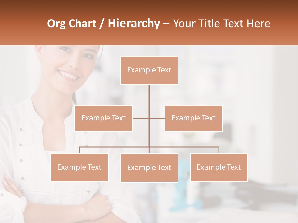 A Woman Standing In A Room With Her Arms Crossed PowerPoint Template