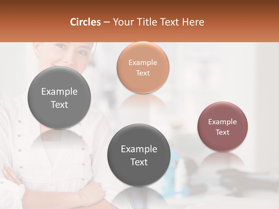 A Woman Standing In A Room With Her Arms Crossed PowerPoint Template