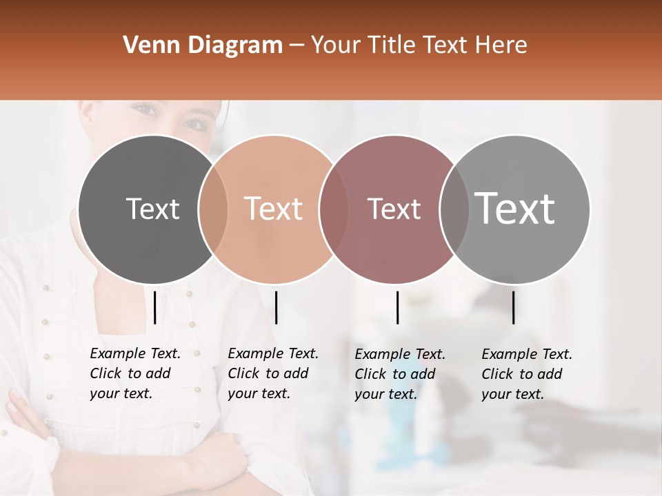 A Woman Standing In A Room With Her Arms Crossed PowerPoint Template