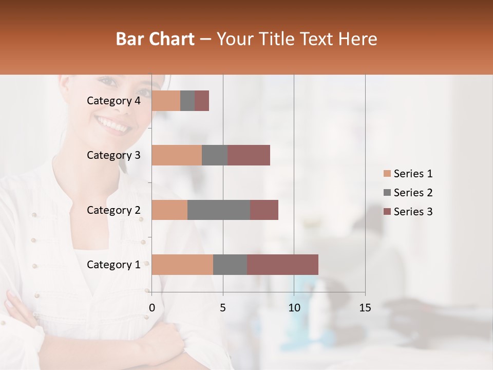 A Woman Standing In A Room With Her Arms Crossed PowerPoint Template