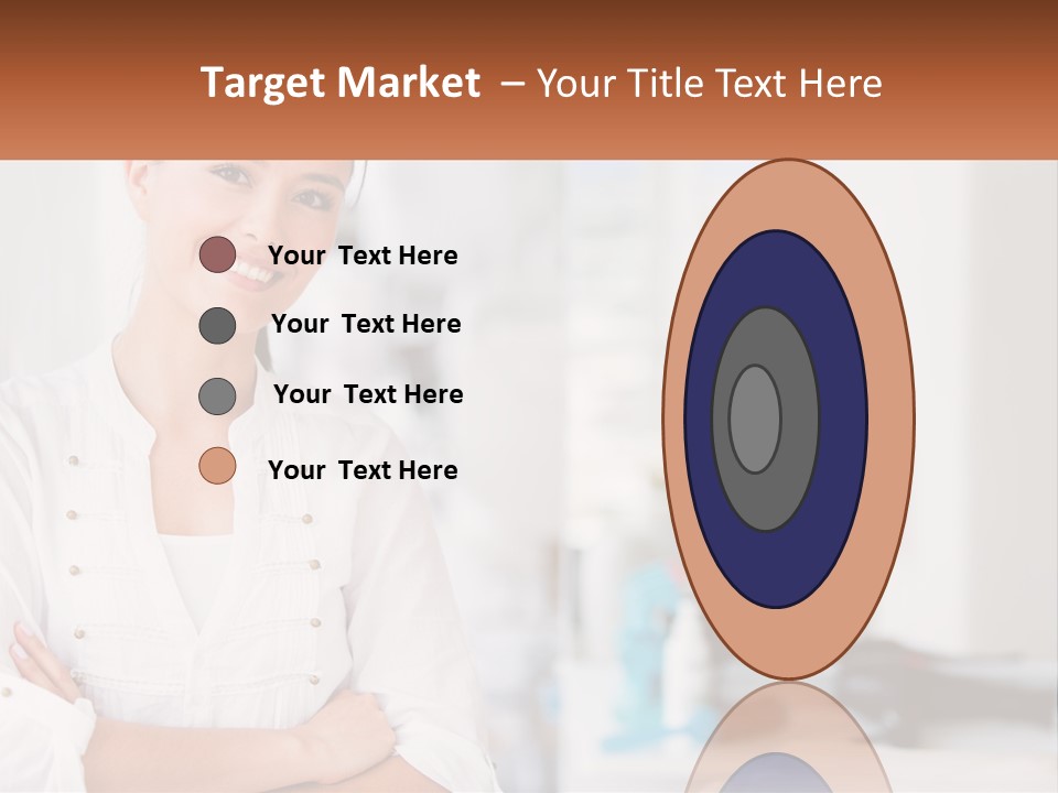 A Woman Standing In A Room With Her Arms Crossed PowerPoint Template