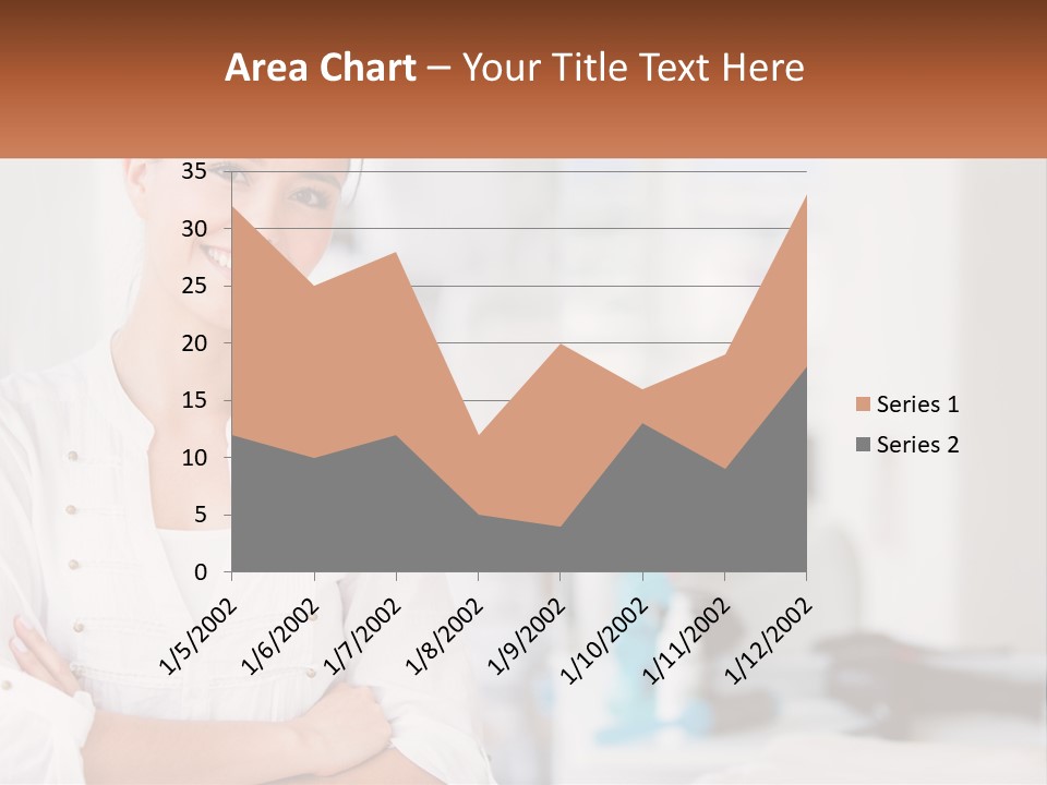 A Woman Standing In A Room With Her Arms Crossed PowerPoint Template