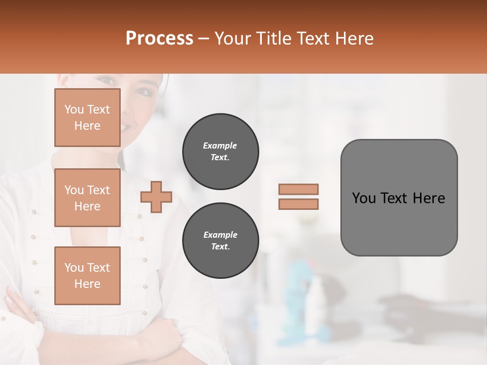 A Woman Standing In A Room With Her Arms Crossed PowerPoint Template
