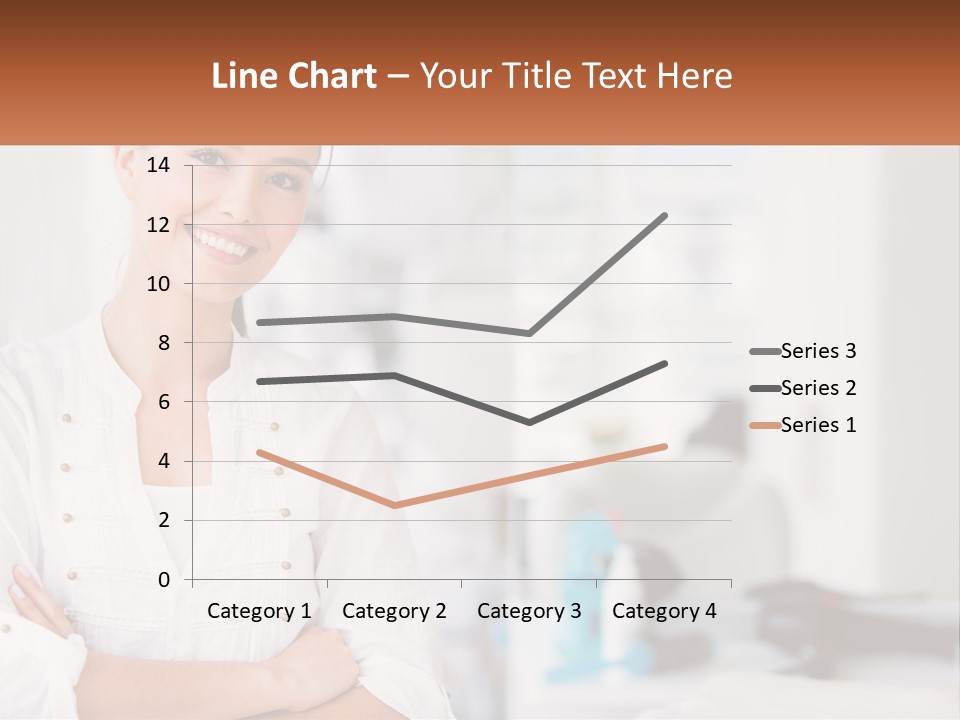 A Woman Standing In A Room With Her Arms Crossed PowerPoint Template