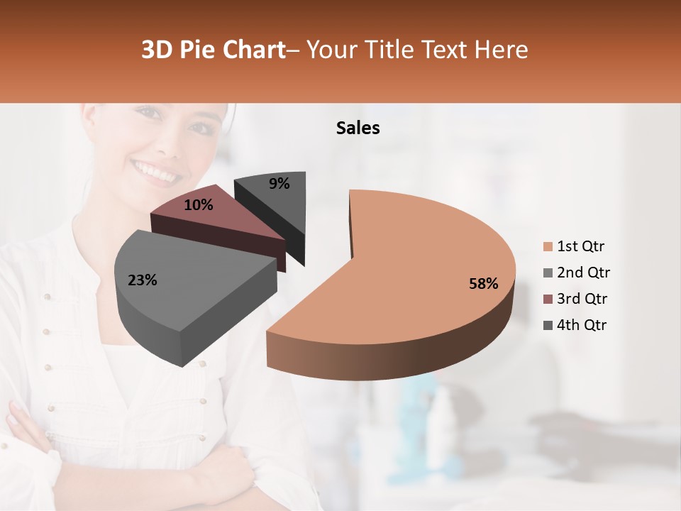 A Woman Standing In A Room With Her Arms Crossed PowerPoint Template