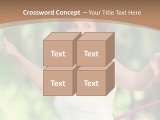 A Woman Holding A Hula Hoop In Her Hand PowerPoint Template