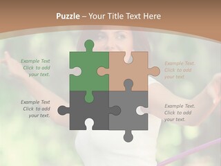 A Woman Holding A Hula Hoop In Her Hand PowerPoint Template