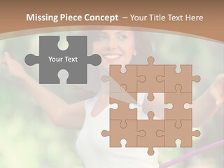 A Woman Holding A Hula Hoop In Her Hand PowerPoint Template