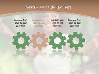 A Woman Holding A Hula Hoop In Her Hand PowerPoint Template