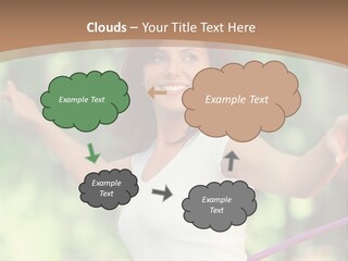 A Woman Holding A Hula Hoop In Her Hand PowerPoint Template