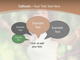 A Woman Holding A Hula Hoop In Her Hand PowerPoint Template