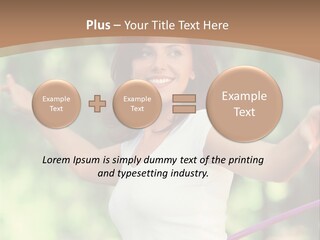 A Woman Holding A Hula Hoop In Her Hand PowerPoint Template