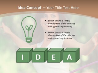 A Woman Holding A Hula Hoop In Her Hand PowerPoint Template