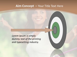 A Woman Holding A Hula Hoop In Her Hand PowerPoint Template