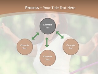 A Woman Holding A Hula Hoop In Her Hand PowerPoint Template