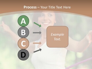 A Woman Holding A Hula Hoop In Her Hand PowerPoint Template