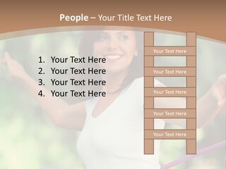 A Woman Holding A Hula Hoop In Her Hand PowerPoint Template