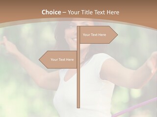 A Woman Holding A Hula Hoop In Her Hand PowerPoint Template
