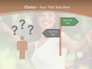 A Woman Holding A Hula Hoop In Her Hand PowerPoint Template