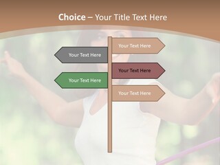 A Woman Holding A Hula Hoop In Her Hand PowerPoint Template