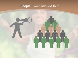 A Woman Holding A Hula Hoop In Her Hand PowerPoint Template