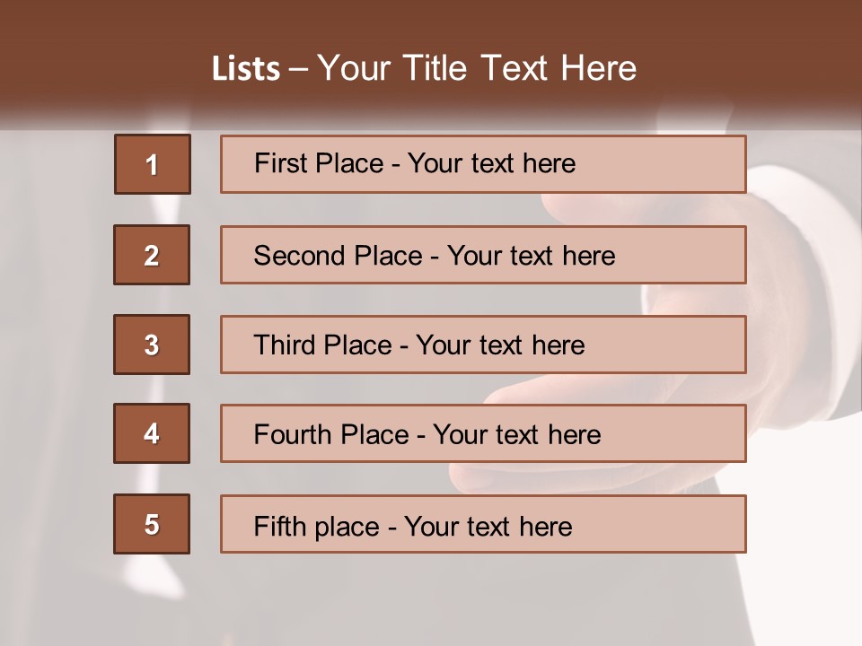 A Man In A Suit Holding Out His Hand PowerPoint Template