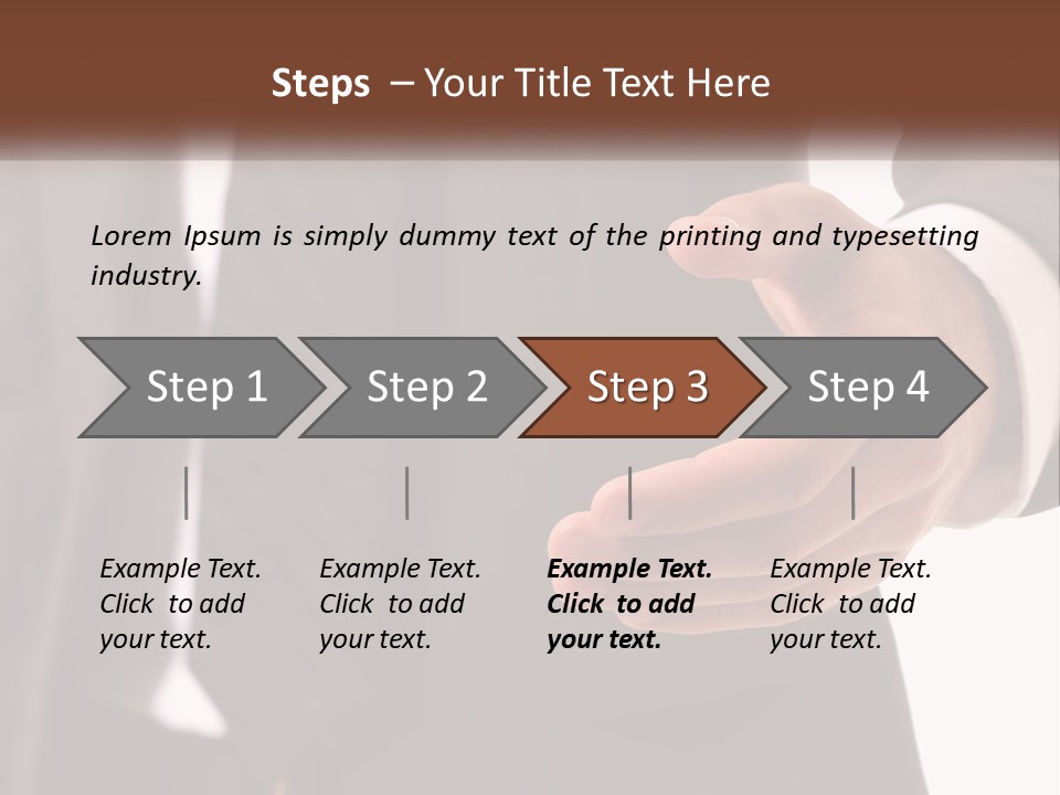 A Man In A Suit Holding Out His Hand PowerPoint Template