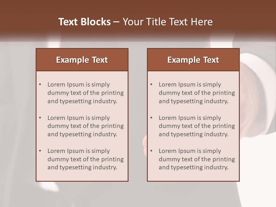A Man In A Suit Holding Out His Hand PowerPoint Template