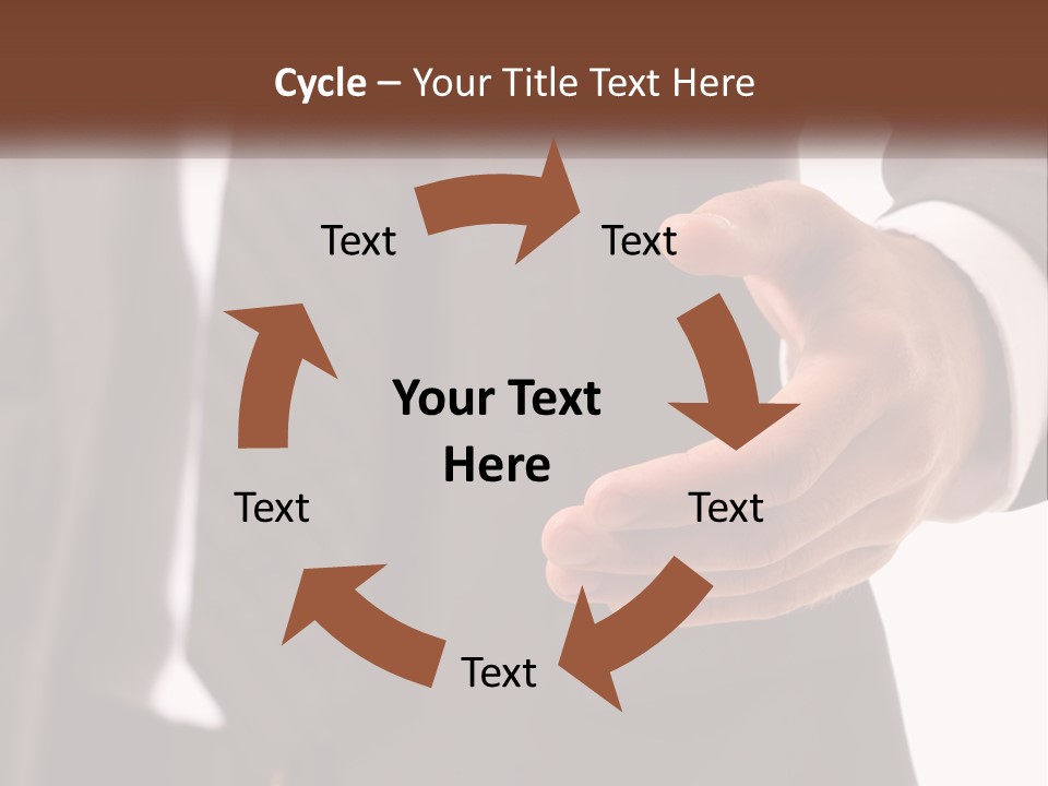 A Man In A Suit Holding Out His Hand PowerPoint Template