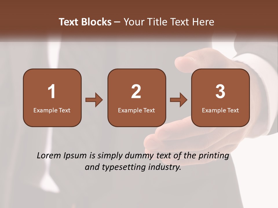 A Man In A Suit Holding Out His Hand PowerPoint Template