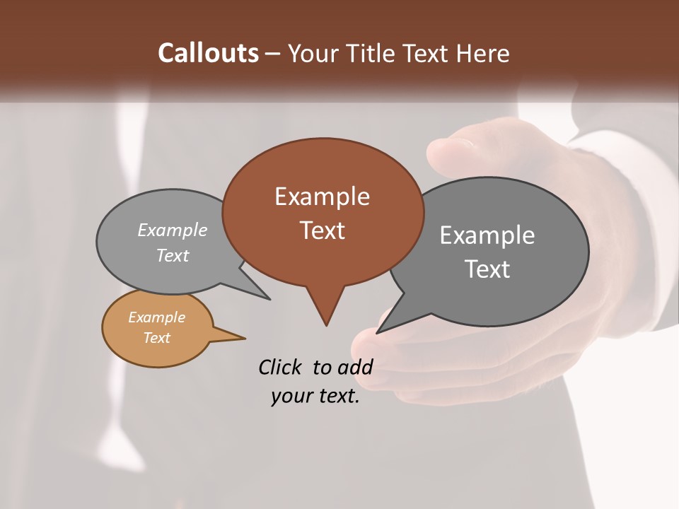 A Man In A Suit Holding Out His Hand PowerPoint Template