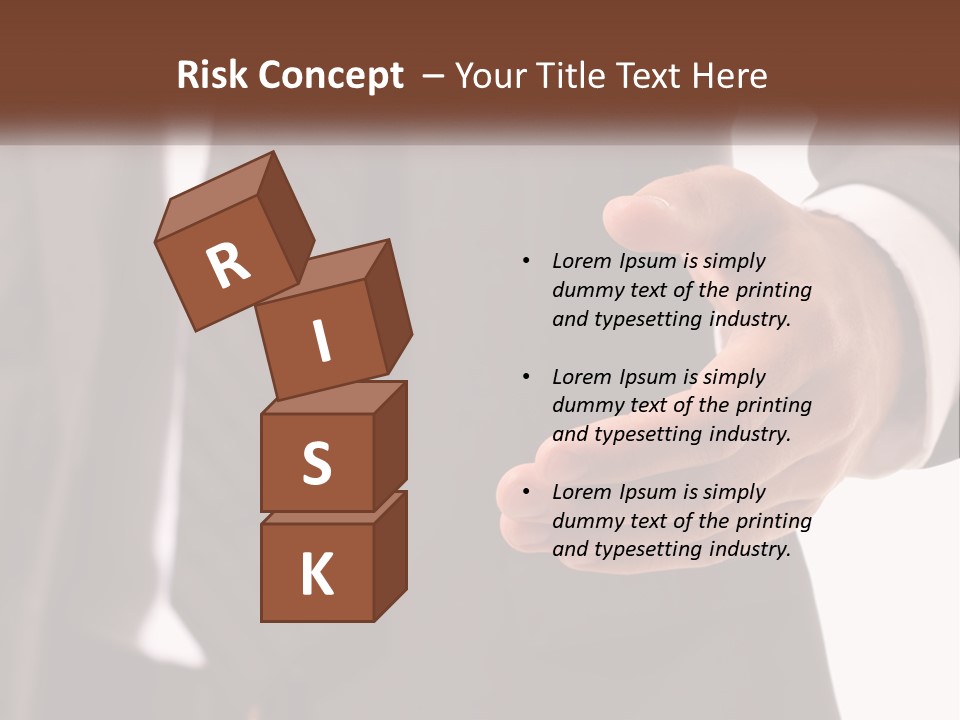 A Man In A Suit Holding Out His Hand PowerPoint Template