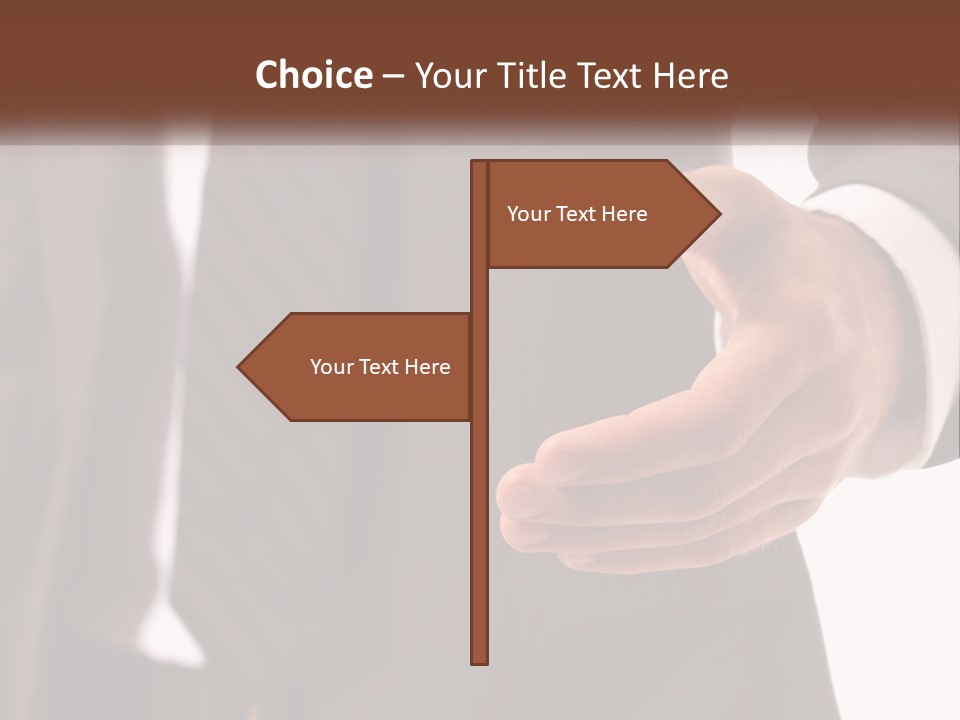 A Man In A Suit Holding Out His Hand PowerPoint Template